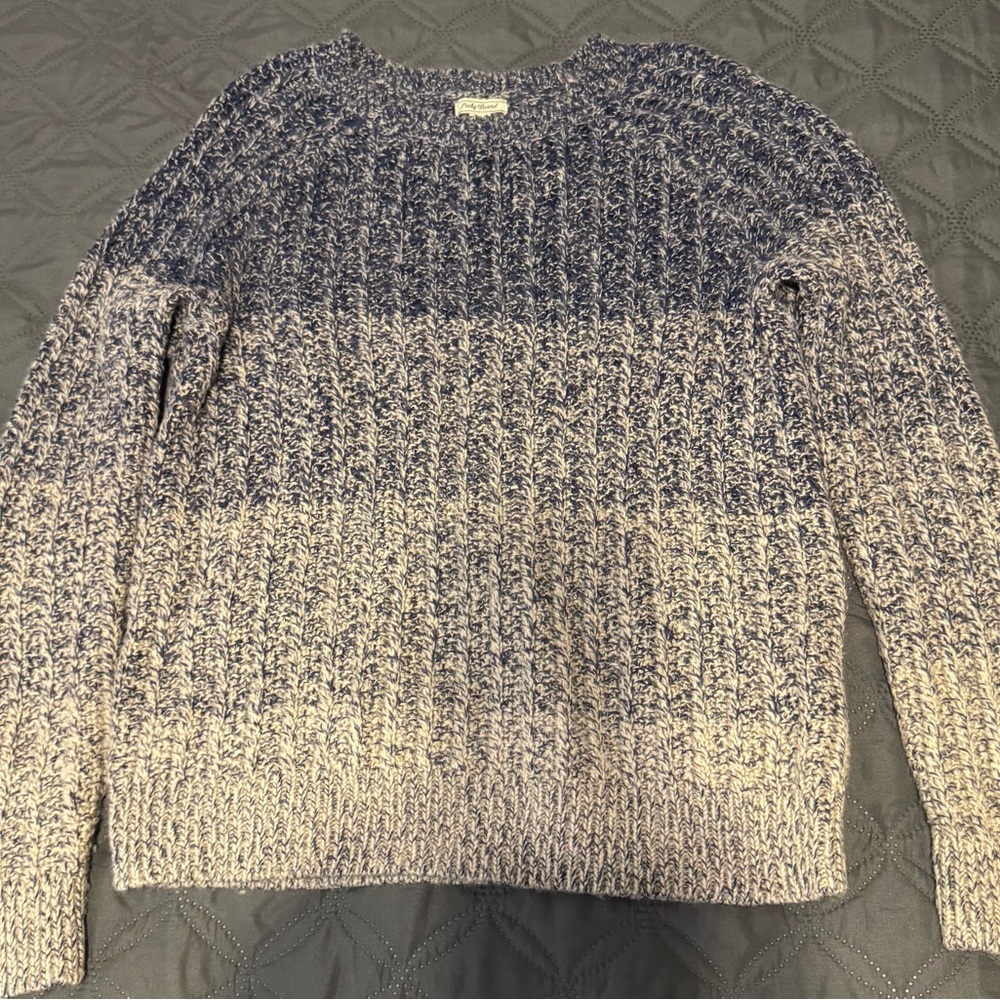 Lucky Brand Navy and Cream Knit Sweater
